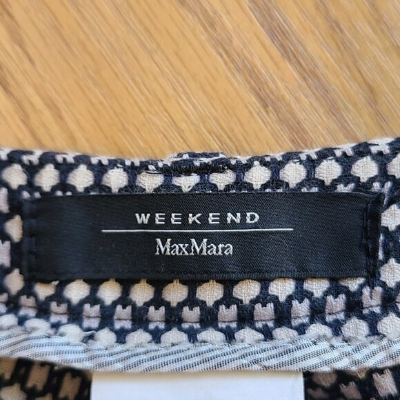 WEEKEND MAXMARA CAPRI FLARE FITW19 STRETCH COTTON DRESS PANTS CROPPED sz US 10 - Picture 7 of 8